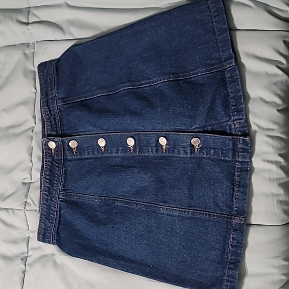 Sans Souci‎ Women's Large Button Front Jean Skirt